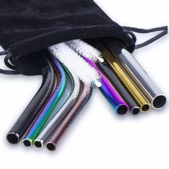 Kinky Cloth Gifts Reusable Stainless Steel Straw Set
