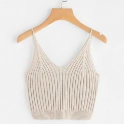 Kinky Cloth Ribbed Knit Crop Camisole Top