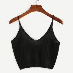 Kinky Cloth Ribbed Knit Crop Camisole Top