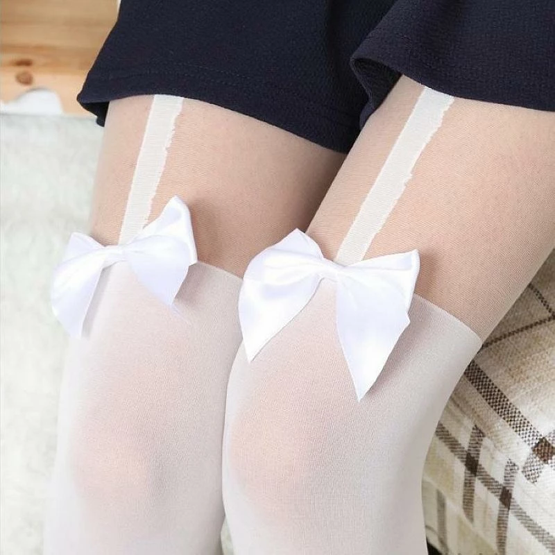 Kinky Cloth Ribbon Bow Stockings ABDL - Adult Baby 12 Kinky Cloth Ribbon Bow Stockings ABDL - Adult Baby