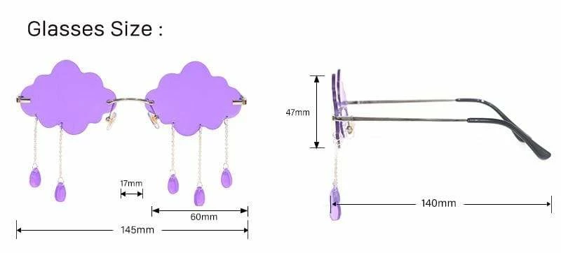 Kinky Cloth Punk Rimless Clouds Tassel Sunglasses 3 Kinky Cloth Punk Rimless Clouds Tassel Sunglasses