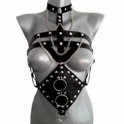 Kinky Cloth Punk Chains Rivet Chest Bondage Harness