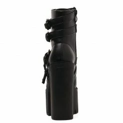 Kinky Cloth Footwear Rivet Black Ankle Platform Boots