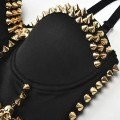 Kinky Cloth Goth Rivet Bra Corset