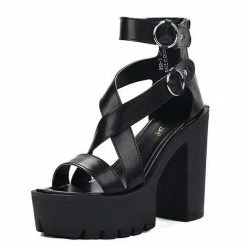 Kinky Cloth Roman Style Solid Platform Sandals