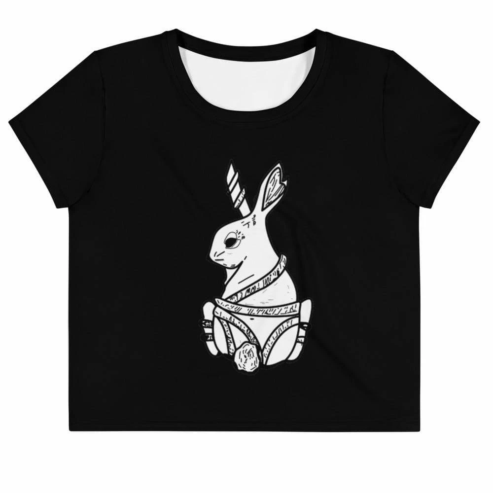 Kinky Cloth Rope Bunny Crop Top Tee BDSM 1 Kinky Cloth Rope Bunny Crop Top Tee BDSM