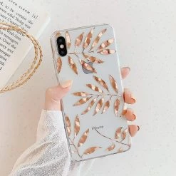 Kinky Cloth Phone Cases Rose Gold And Silver Leaves IPhone Case