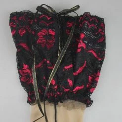 Kinky Cloth Rose Lace Tie Stockings