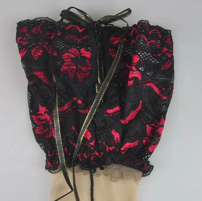 Kinky Cloth Rose Lace Tie Stockings 2 Kinky Cloth Rose Lace Tie Stockings