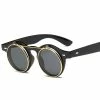 Kinky Cloth Goth Round Flip Up Sunglasses