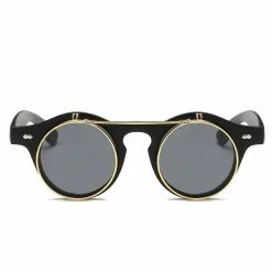 Kinky Cloth Goth Round Flip Up Sunglasses