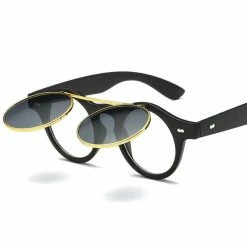 Kinky Cloth Goth Round Flip Up Sunglasses