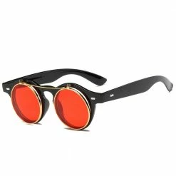 Kinky Cloth Goth Round Flip Up Sunglasses