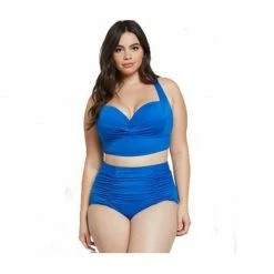 Kinky Cloth Ruched Retro Plus Size Two Piece