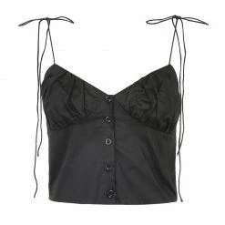 Kinky Cloth Ruched Tie Up Strap Crop Top 9 Kinky Cloth Ruched Tie Up Strap Crop Top