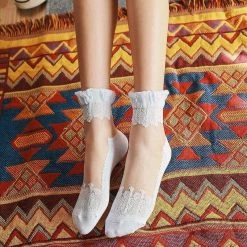 Kinky Cloth Ruffle Lace Sheer Socks