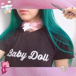 Kinky Cloth Kawaii Ruffled Ribbon Bell Choker