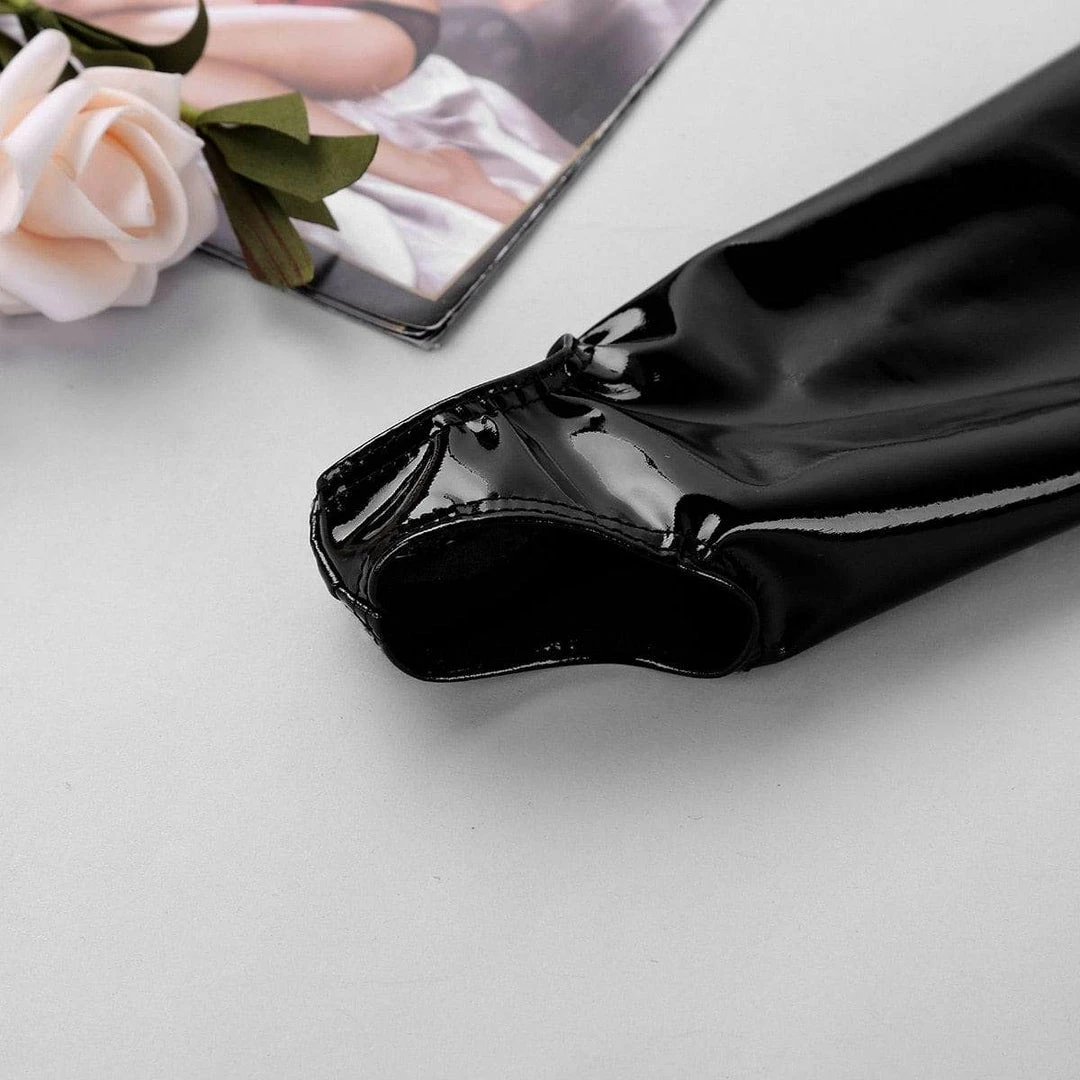 Kinky Cloth Lingerie & Panties Ruffled Stay Up Wetlook Leather 3 Kinky Cloth Lingerie & Panties Ruffled Stay Up Wetlook Leather