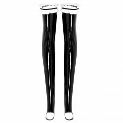 Kinky Cloth Lingerie & Panties Ruffled Stay Up Wetlook Leather