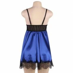 Kinky Cloth Dresses Satin Lace Stitching Lingerie Nightgown