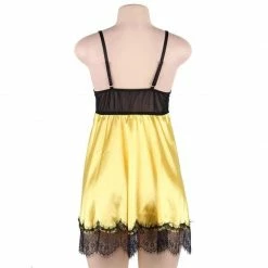 Kinky Cloth Dresses Satin Lace Stitching Lingerie Nightgown