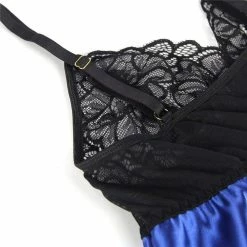 Kinky Cloth Dresses Satin Lace Stitching Lingerie Nightgown