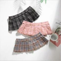 Kinky Cloth School Girl Plaid Super Mini Pleated Skirt