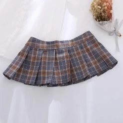 Kinky Cloth School Girl Plaid Super Mini Pleated Skirt