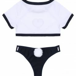 Kinky Cloth Schoolgirl Crop Top With Briefs