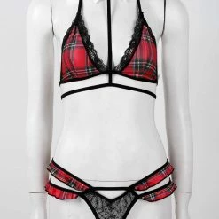 Kinky Cloth Schoolgirl Plaid Lingerie Set Lingerie & Panties