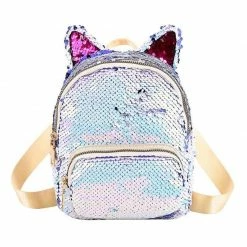 Kinky Cloth Sequins Cat Ear Travel Backpacks