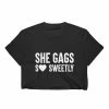 Kinky Cloth Top & Tees She Gags So Sweetly Crop Top