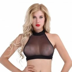 Kinky Cloth Sheer Halter Top Top & Tees