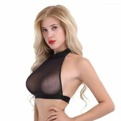 Kinky Cloth Sheer Halter Top Top & Tees