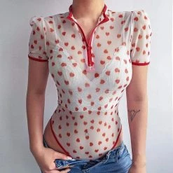 Kinky Cloth DDLG - Daddy / Little Sheer Hearts Bodysuit