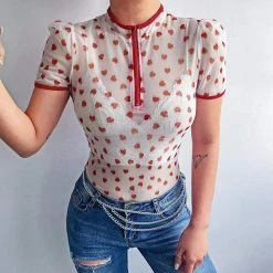 Kinky Cloth DDLG - Daddy / Little Sheer Hearts Bodysuit