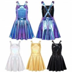 Kinky Cloth Shiny Holographic Mini Dress