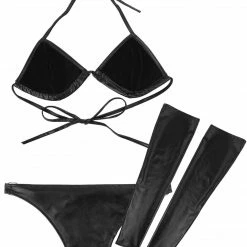 Kinky Cloth Shiny Pole Dancing Lingerie Set