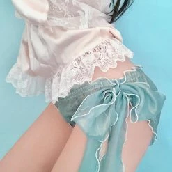 Kinky Cloth Side Bow Ruffled Panties