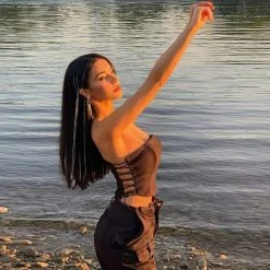 Kinky Cloth Side Hollow Out Corset Top