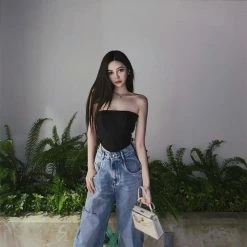 Kinky Cloth Side Hollow Out Corset Top