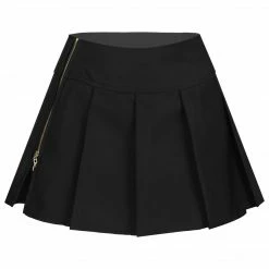 Kinky Cloth Side Zipper Split Pleated Skirt Dresses