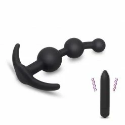 Kinky Cloth Silicone Beads Vibrator Butt Plug