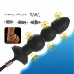 Kinky Cloth Anal Beads Style Vibrator Plug With Wireless Remote Control