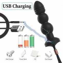 Kinky Cloth Anal Beads Style Vibrator Plug With Wireless Remote Control