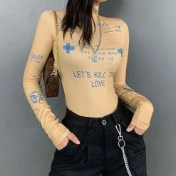 Kinky Cloth Skinny Turtleneck Bodysuit Onesies & Bodysuits