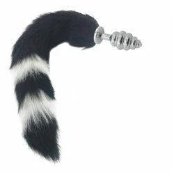 Kinky Cloth Skunk Striped Tail Plug