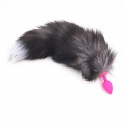 Kinky Cloth Pet Play Snow Tip Fox Tail Plug