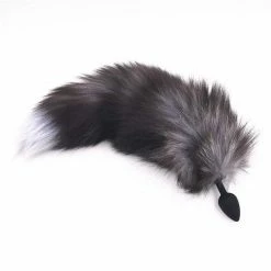 Kinky Cloth Pet Play Snow Tip Fox Tail Plug