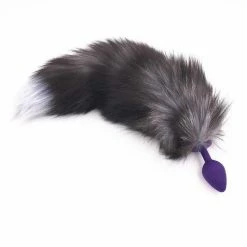 Kinky Cloth Pet Play Snow Tip Fox Tail Plug